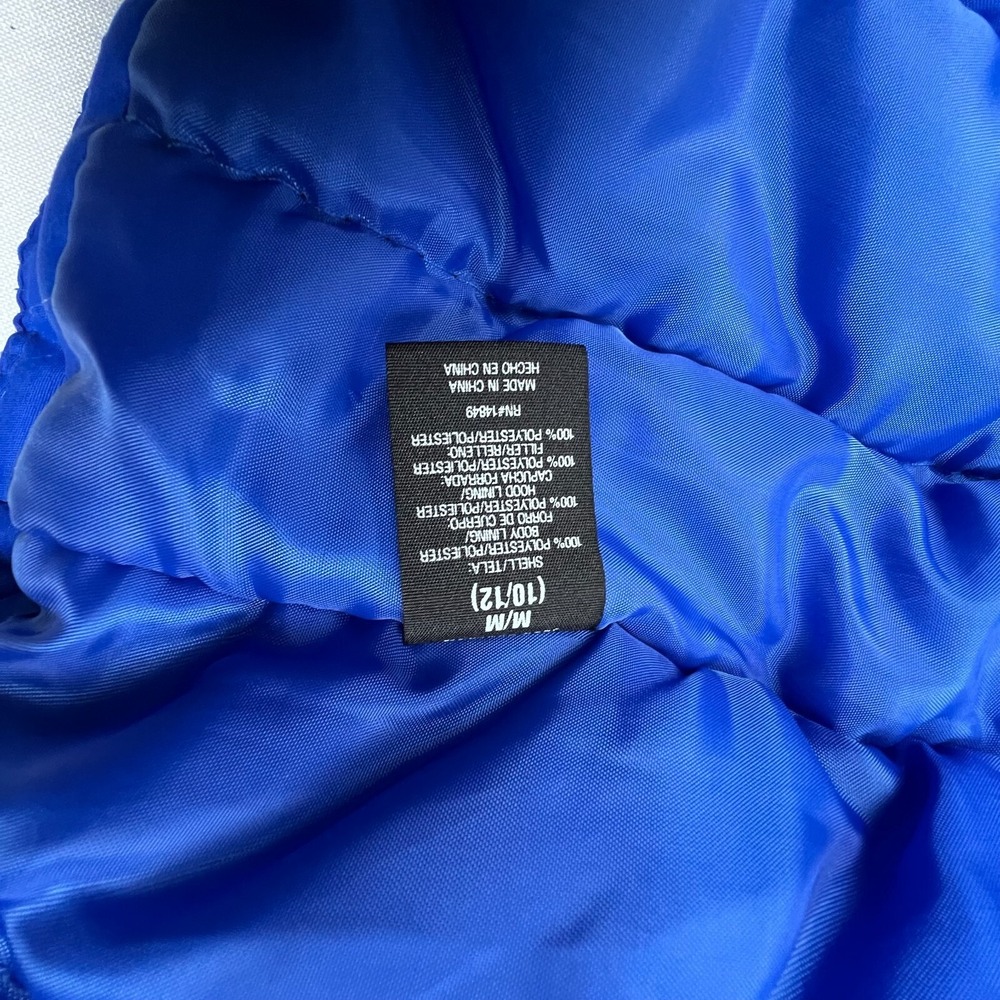 Arizona Boys 10\12 Winter Puffer Coat Jacket Ski Blue Gray Black -No Hood & FLAW - Picture 8 of 11